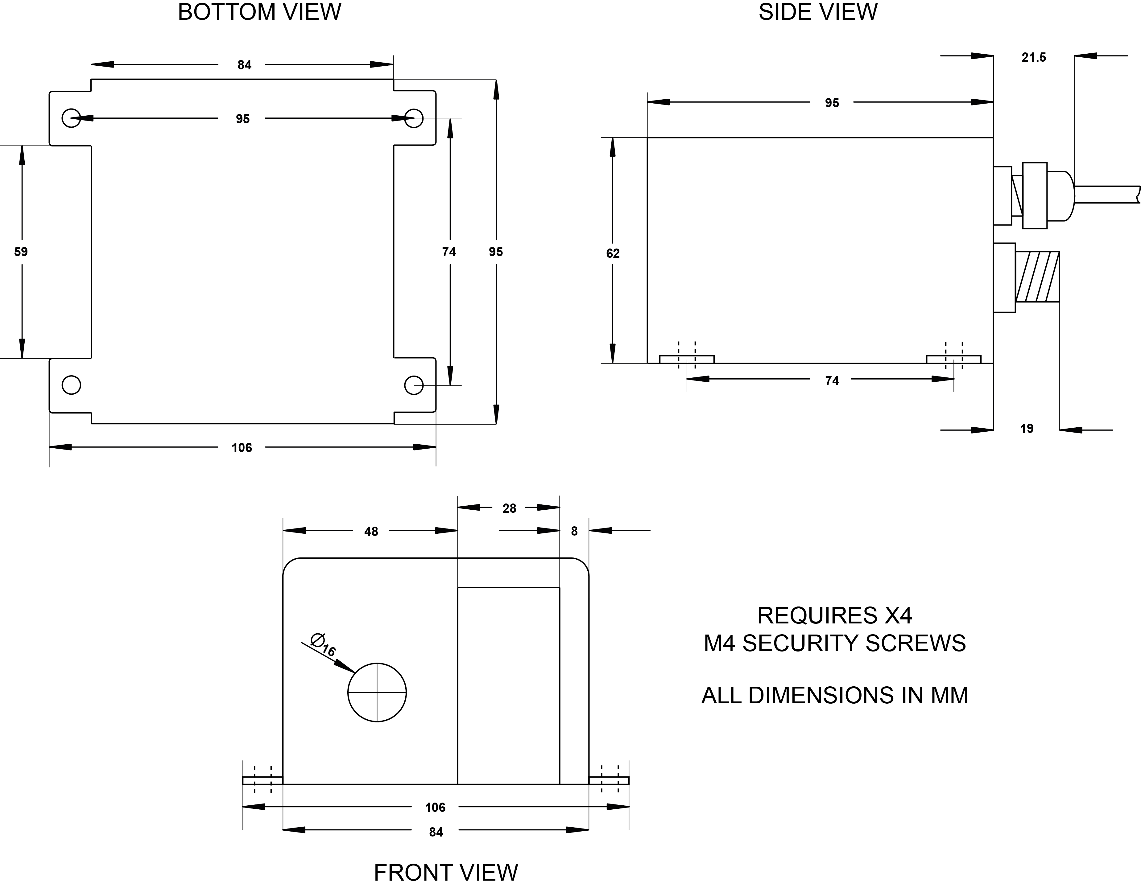 Dimensions in millimetres